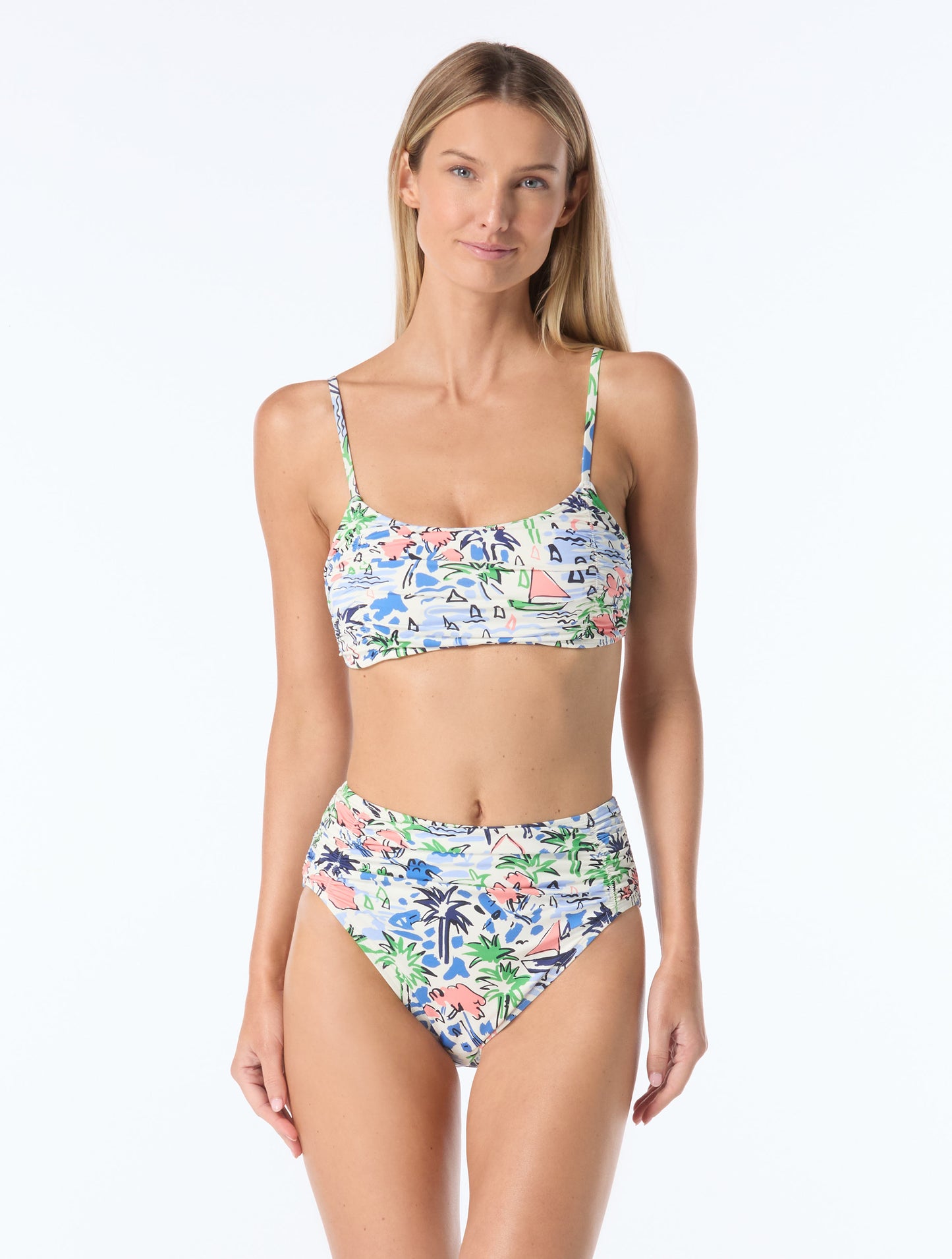 Kate Spade Shirred Bikini Top - Coastal Town