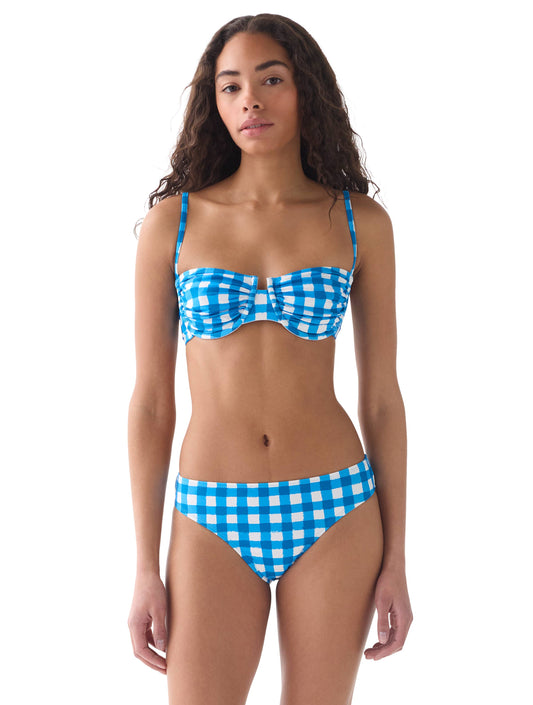 kate spade new york Ruched Underwire Bikini Top - Gingham