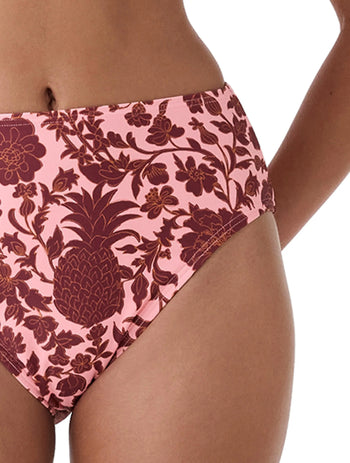 kate spade new york High Leg Bikini Bottom - Pineapple Garden - 850 Quince