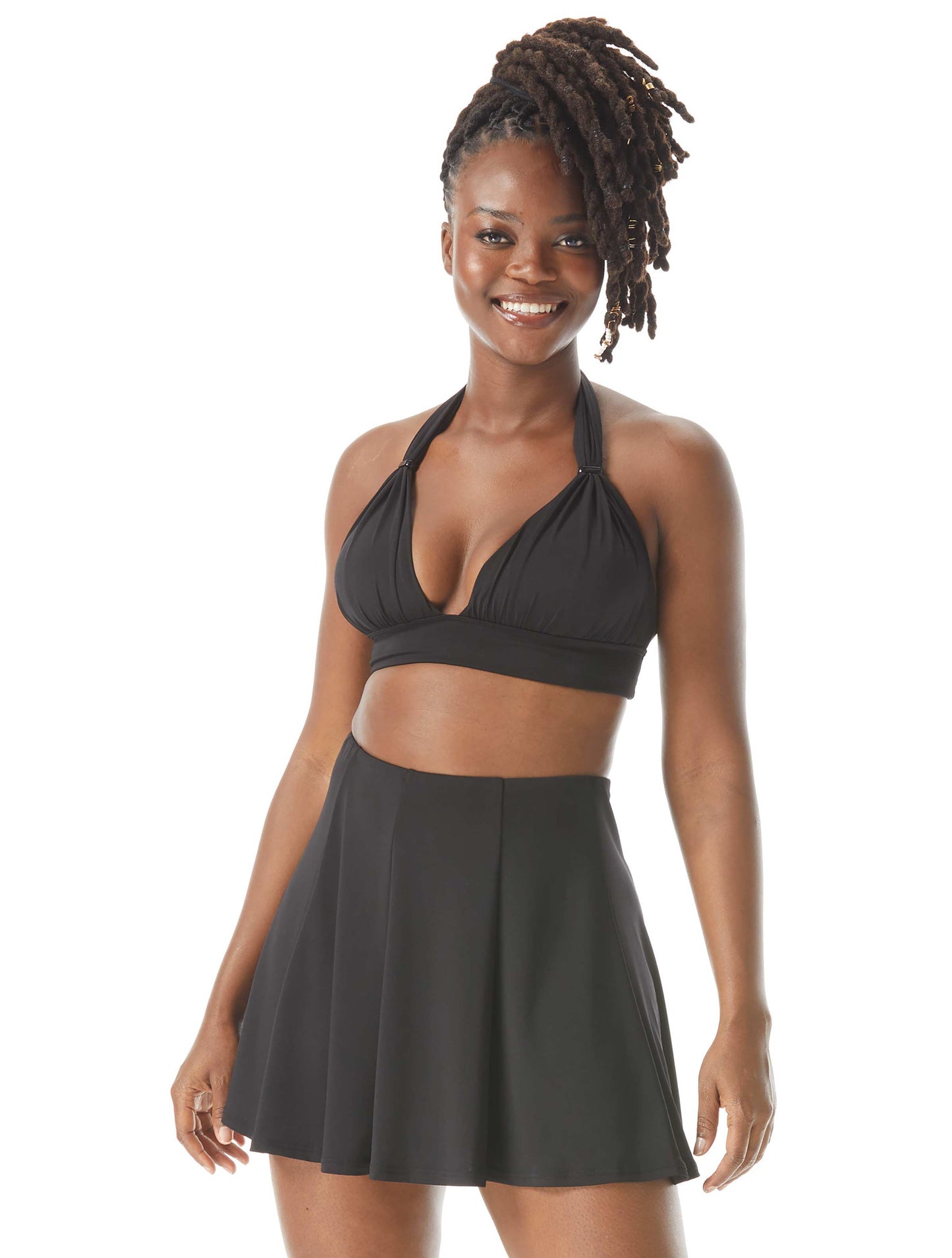 Coco Contours Athena Draped Halter Bra Sized Bikini Top - Heritage