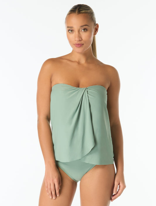 Coco Contours Clarity Bandeau Bra Sized Tankini Top - Keepsake - 335 Beach Grass