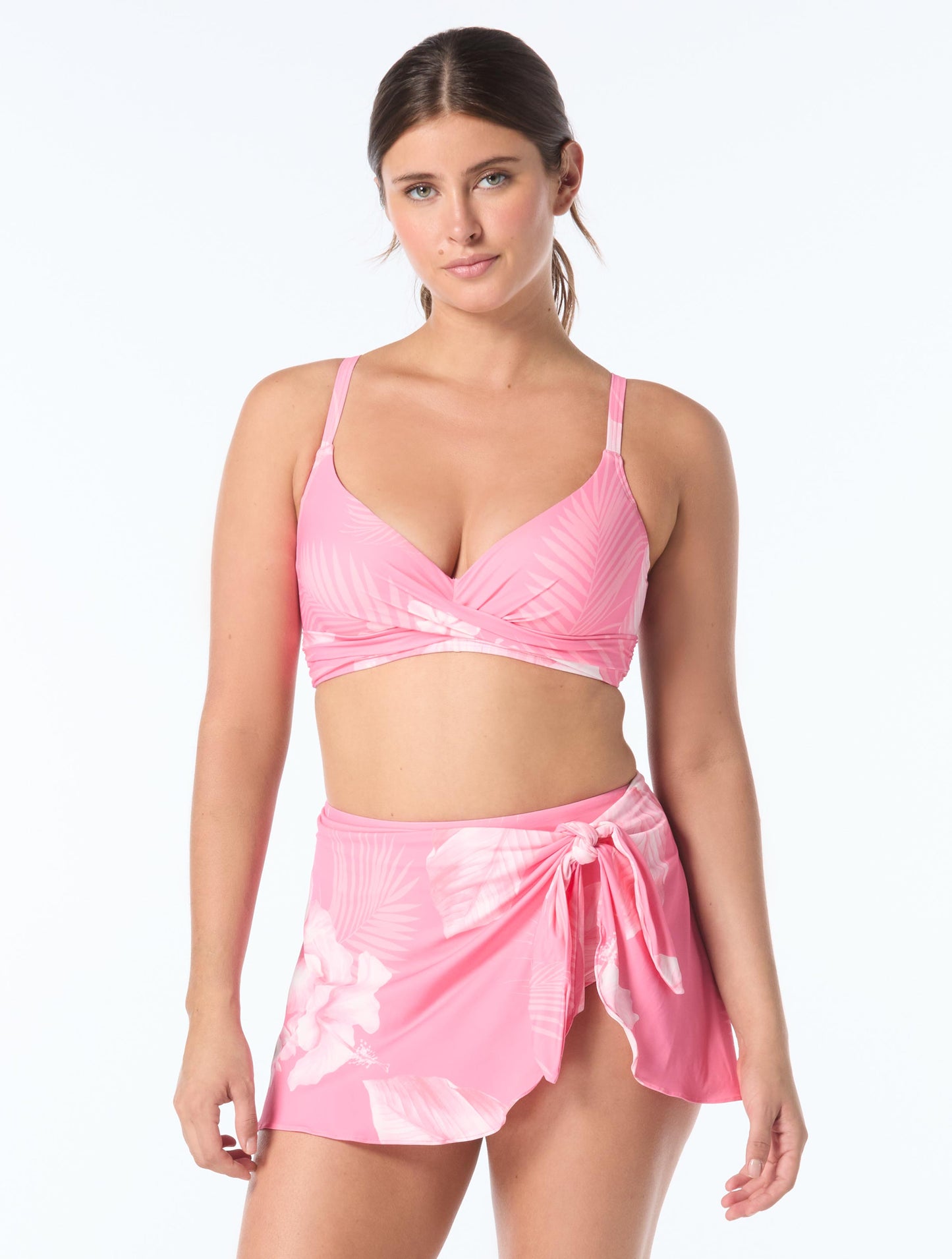 Coco Contours Diamond Wrap Bra Sized Underwire Bikini Top - Island Heat