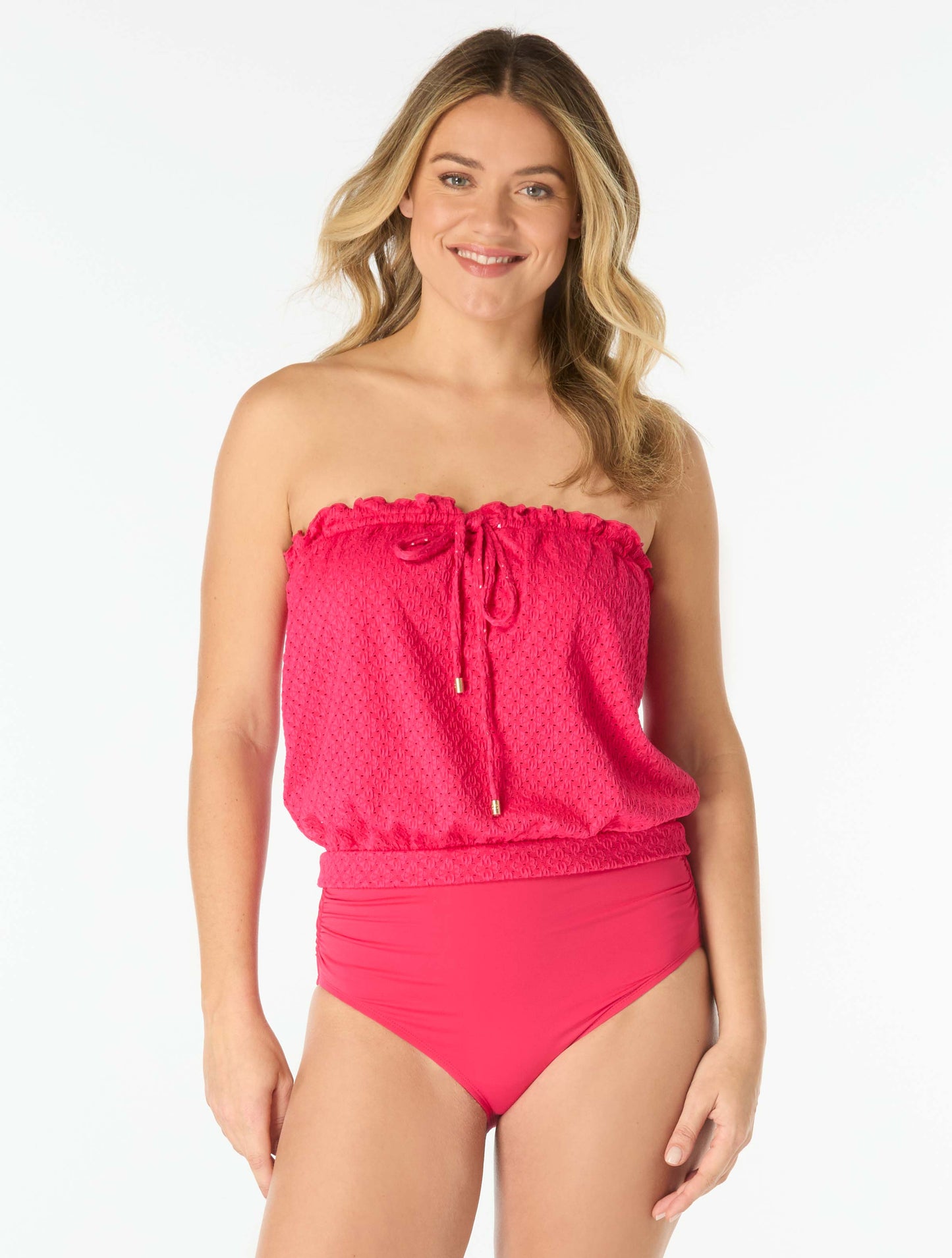 Coco Reef Infinity Bra Sized Multi-Wear Underwire Textured Bandini Top - Summer Trellis