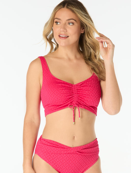 Coco Reef Elevate Bra Sized Shirred Underwire Bikini Top - Summer Trellis