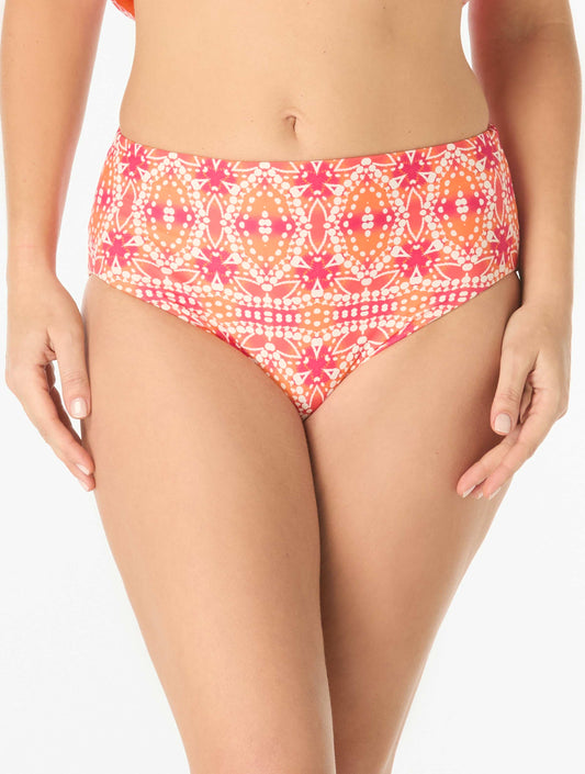 Coco Reef Verso High Waist Reversible Bikini Bottom - Sunset Batik