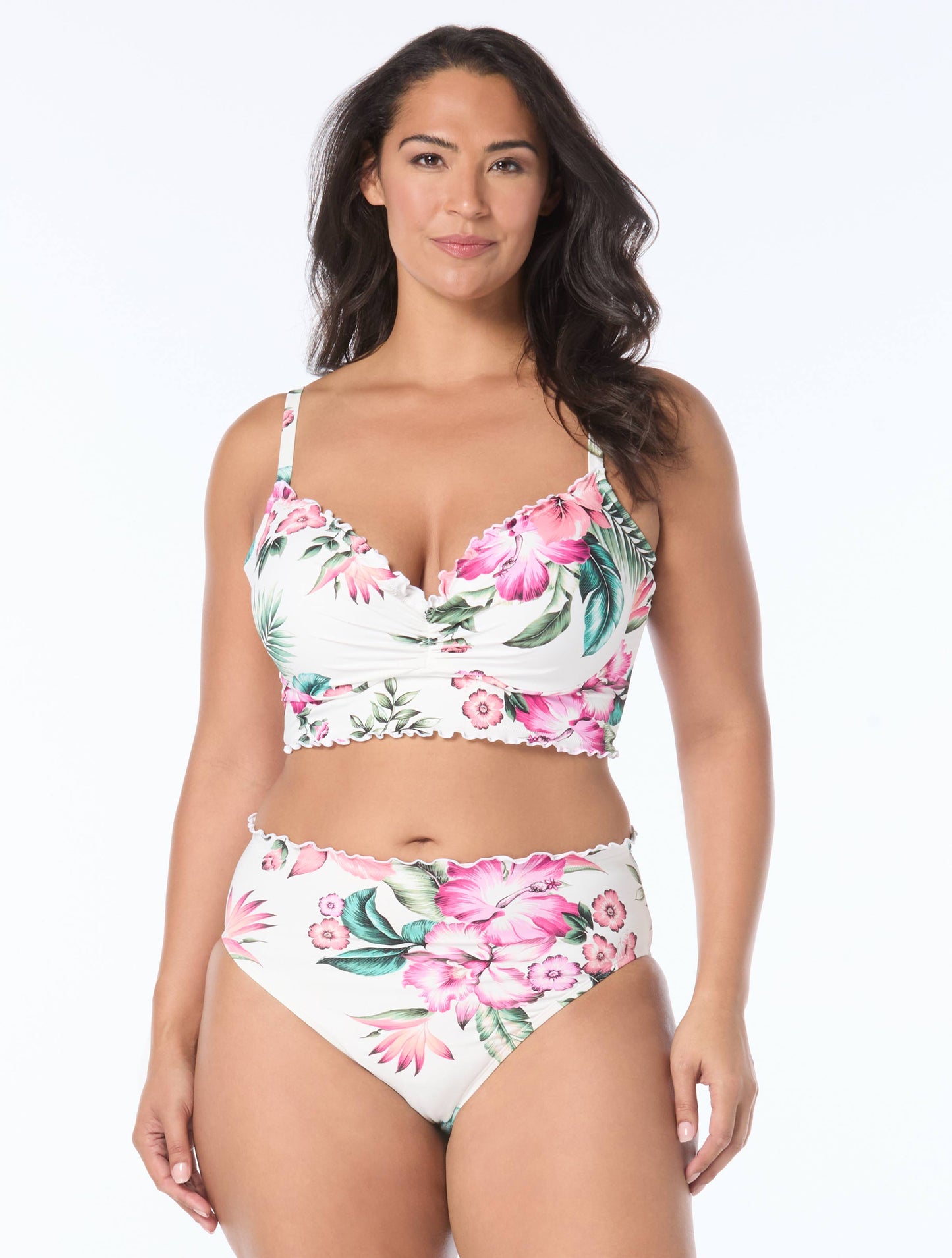 Coco Reef Ruffle Underwire Lavish Crop Top - Spiced Tropical