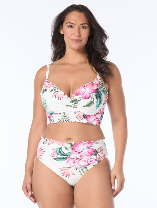 Coco Reef Ruffle Underwire Lavish Crop Top - Spiced Tropical