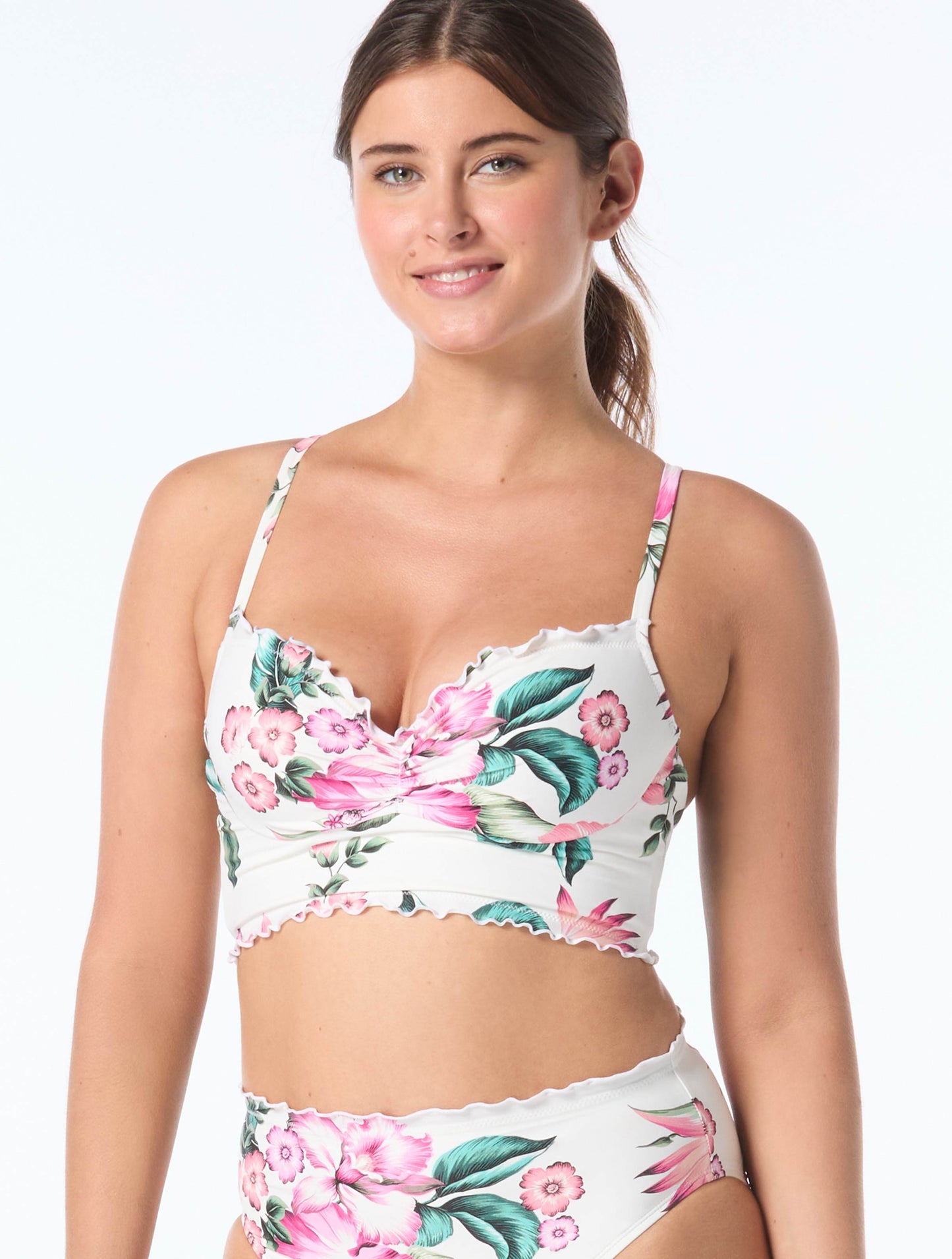Coco Reef Ruffle Underwire Lavish Crop Top - Spiced Tropical