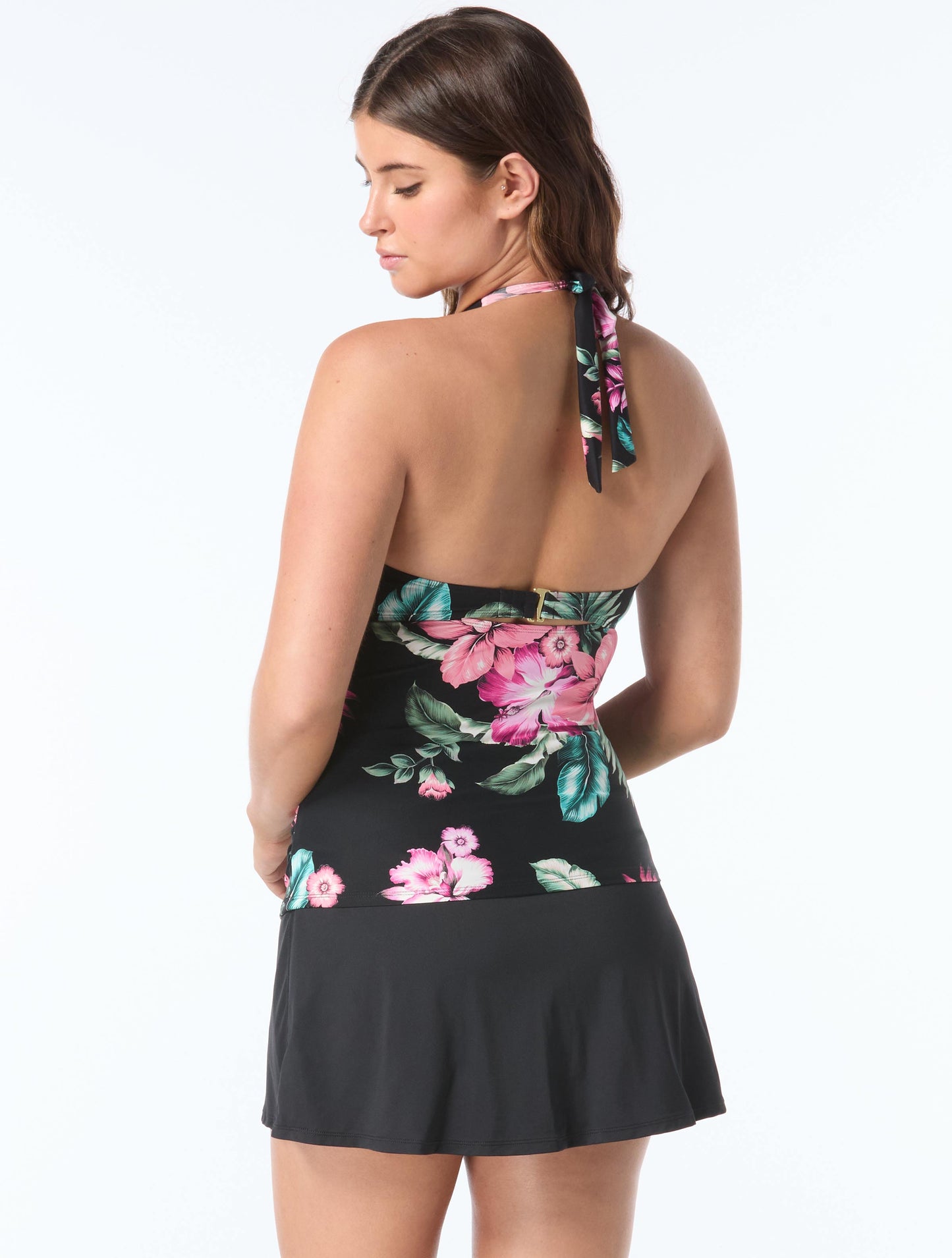 Coco Reef Assure Bra Sized Halter Wireless Tankini Top - Spiced Tropical