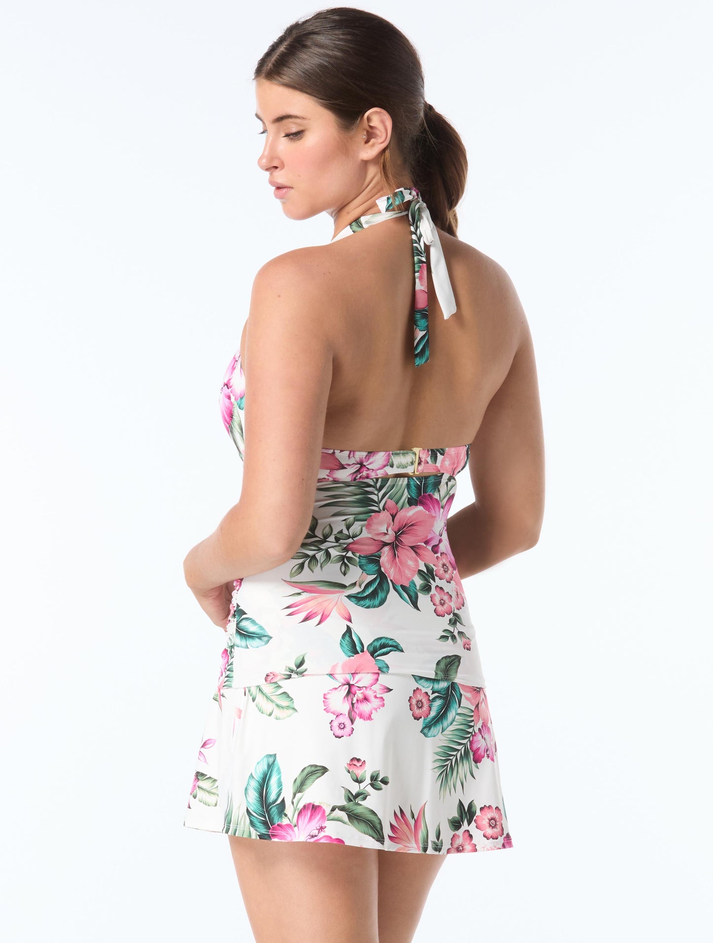 Coco Reef Assure Bra Sized Halter Wireless Tankini Top - Spiced Tropical