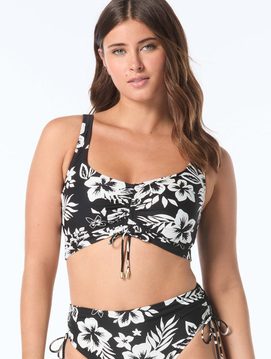 Coco Reef Elevate Bra Sized Shirred Underwire Bikini Top - Aloha Monotone