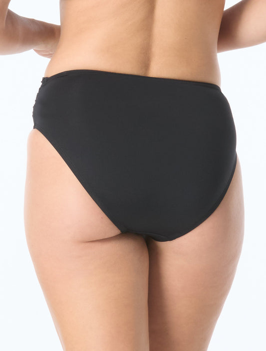 Coco Reef Tyra Twist Front High Waist Bikini Bottom - Classic Solids - 006 Cast Black