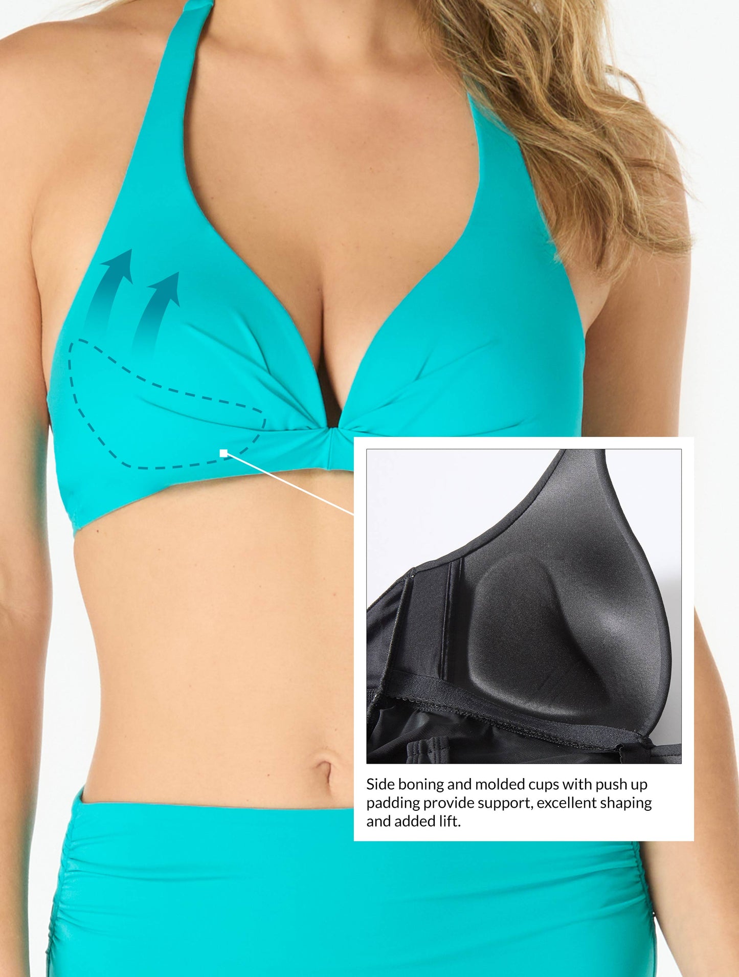 Coco Reef Assure Bra Sized Push Up Wireless Bikini Top - Classic Solids