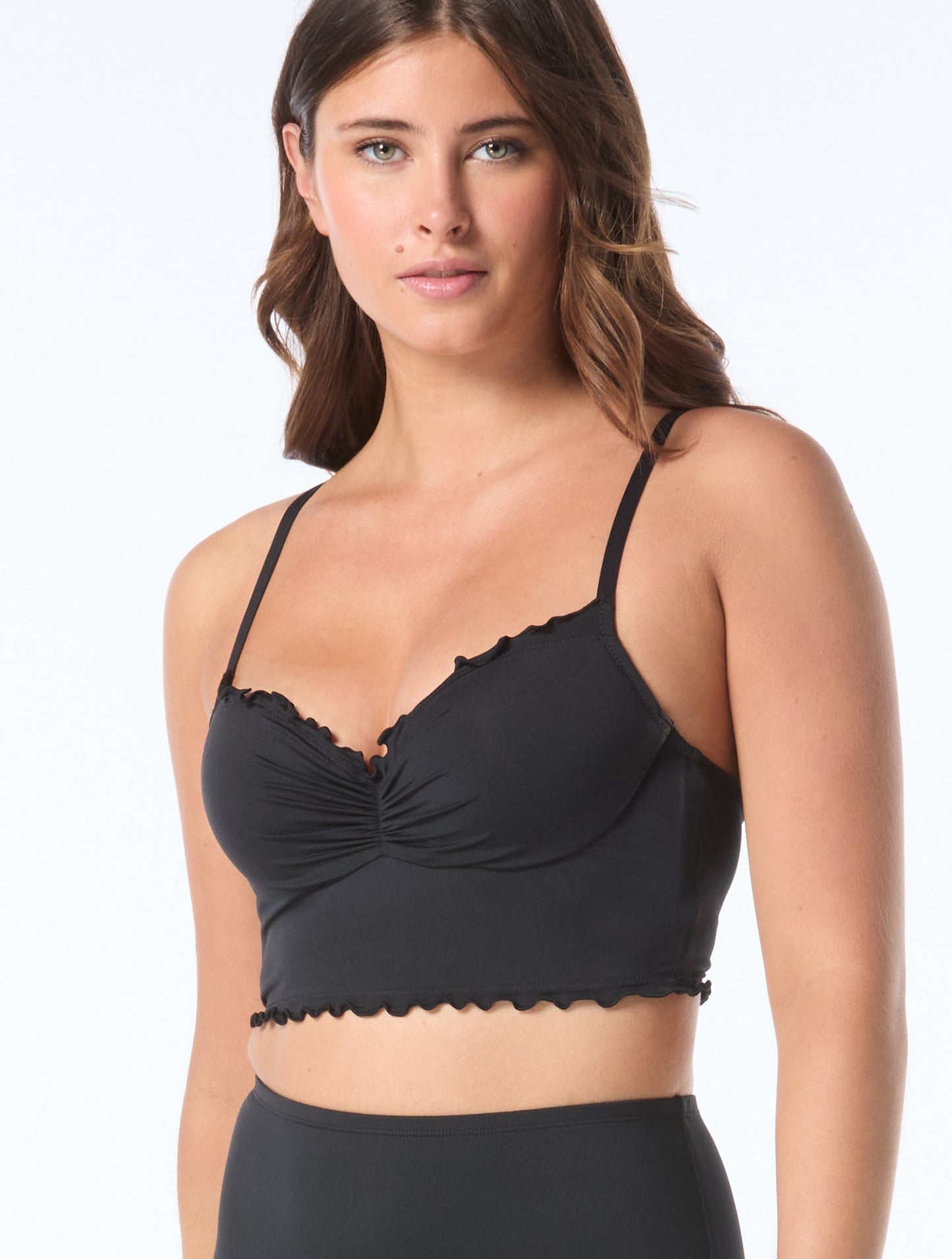 Coco Reef Lavish Ruffle Underwire Lavish Crop Top - Classic Solids