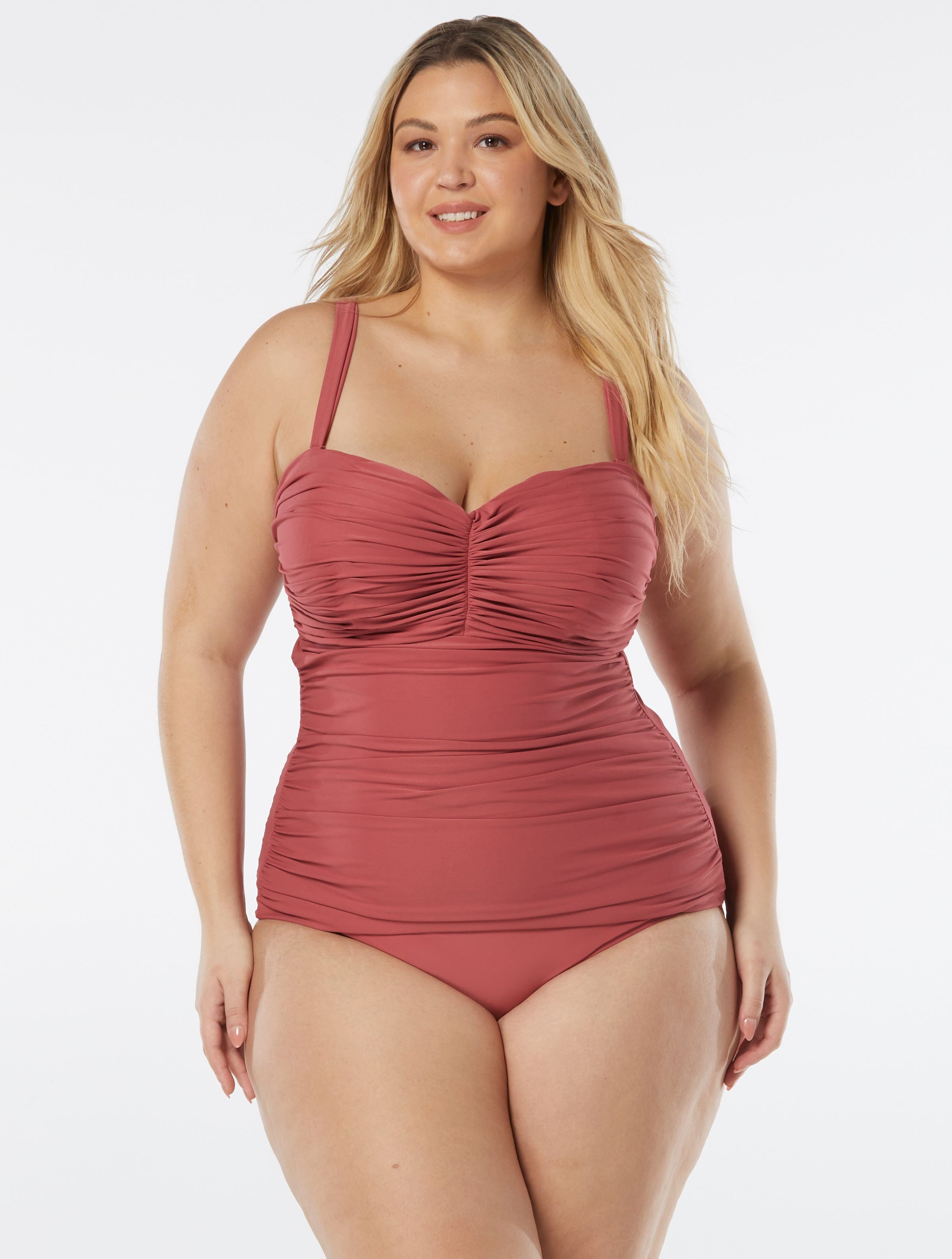 Coco Reef Charisma Bra Sized Pleated Underwire Tankini Top