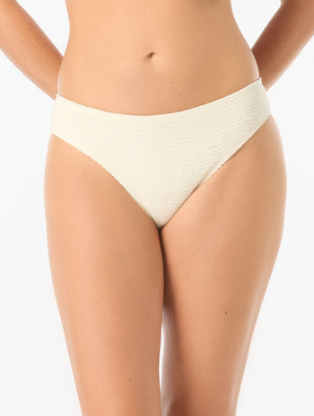 Vince Camuto High Cut Bikini Bottom - Ocean Ripple - 110 Ivory