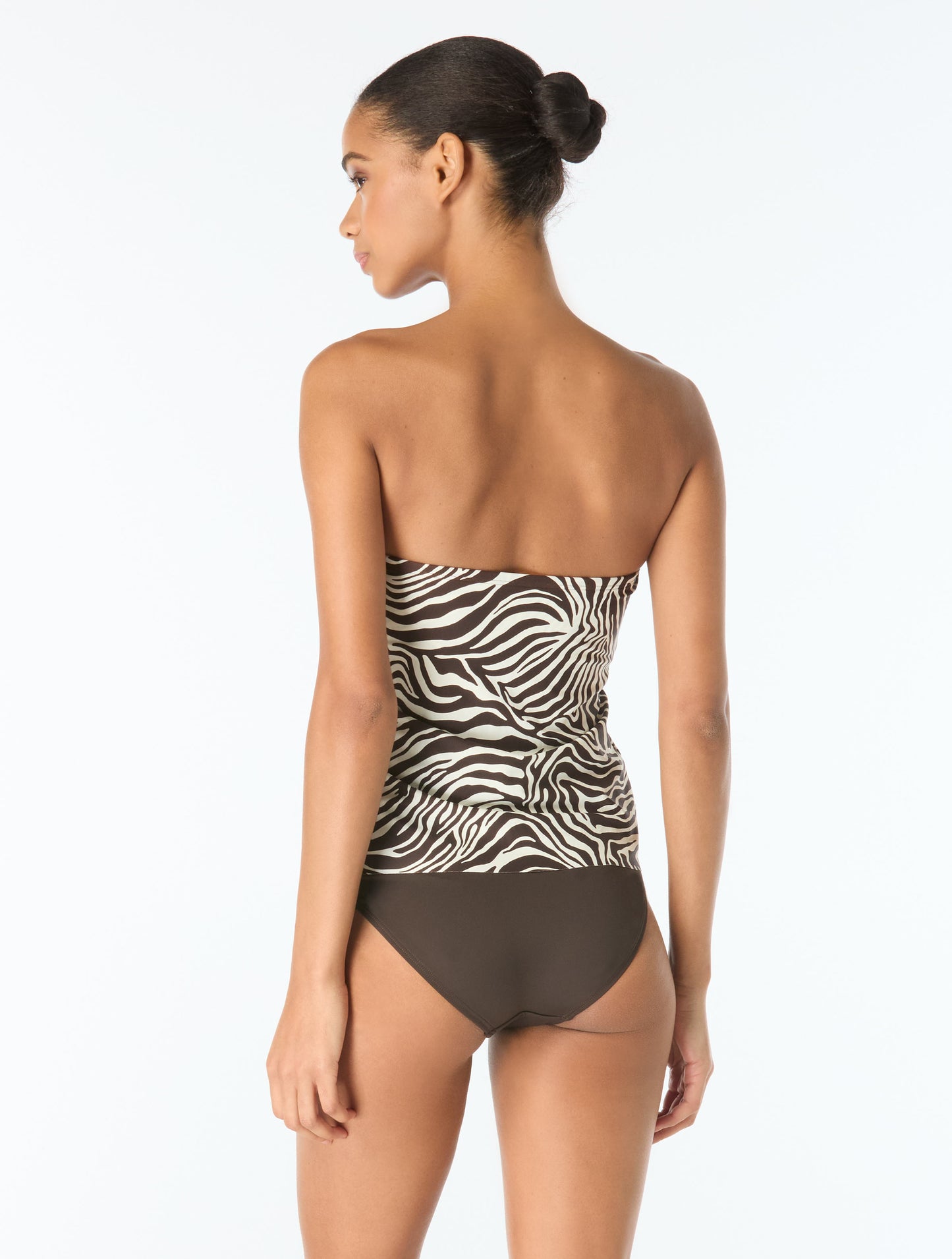 Vince Camuto Draped Bandeau Tankini top - Mini Zebra