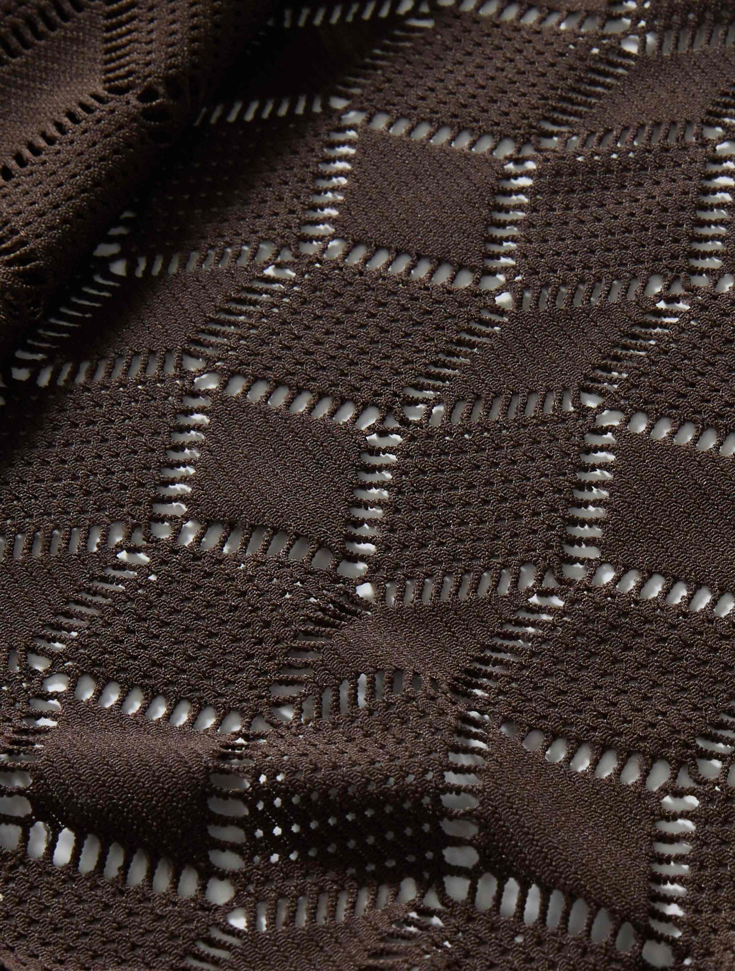 Vince Camuto High Neck One Piece Swimsuit - Geo Crochet