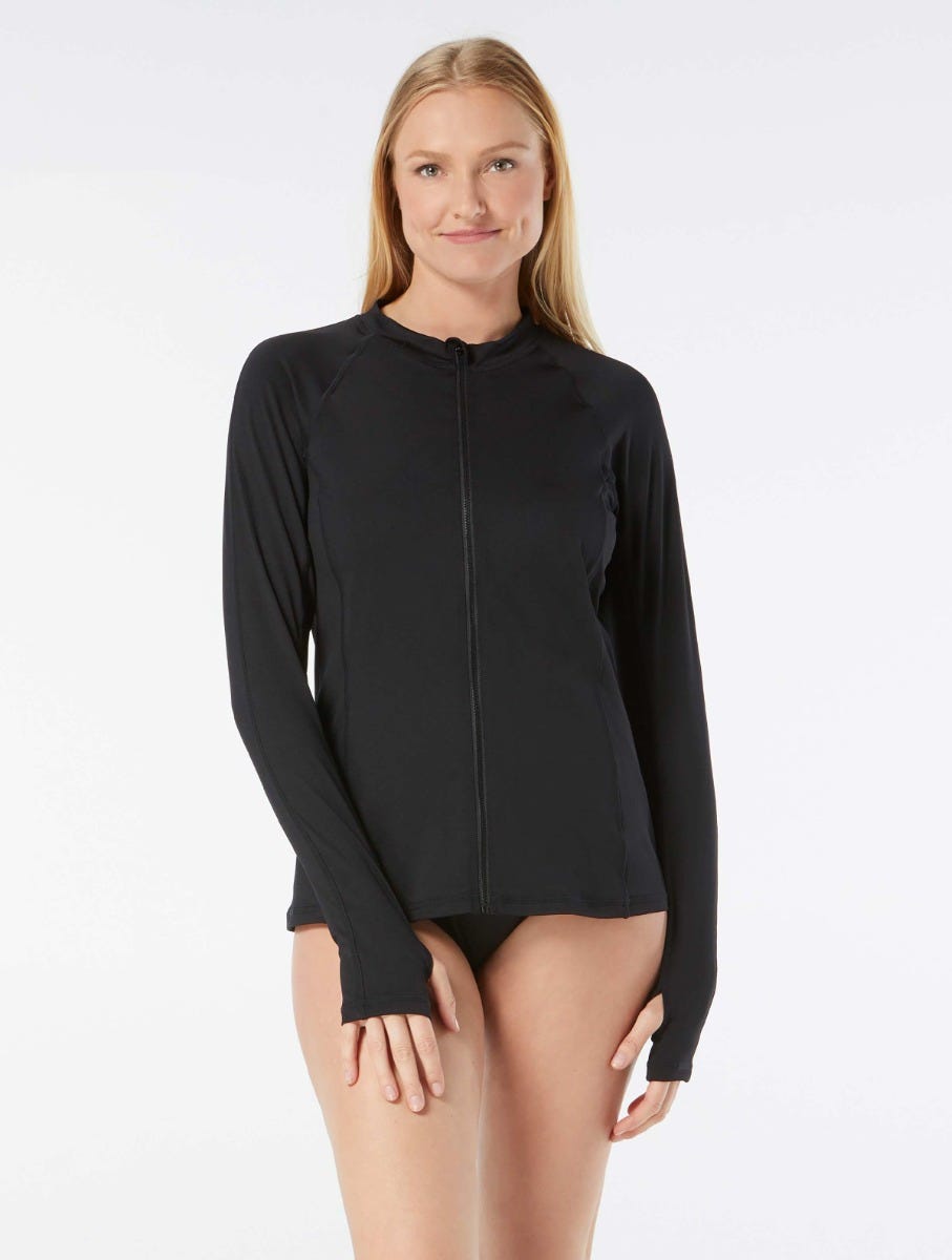 Gabar Long Sleeve Swim Shirt - Solids - 001 BLACK