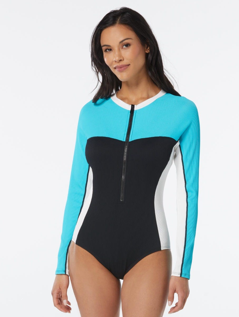 un3d beach rompers ビーチロンパース26400- Beach House Sport Sculpt Long Sleeve Zip Front One Piece