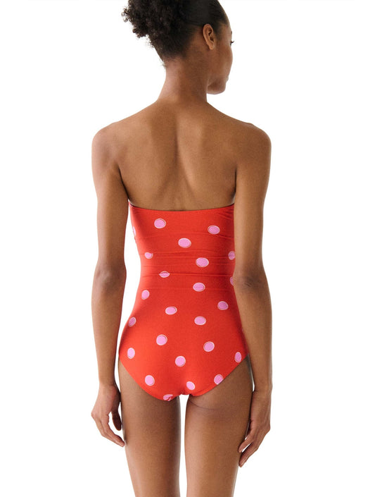 kate spade new york Bandeau Tie Front One Piece Swimsuit - Downtown Dot - Beach2Ocean