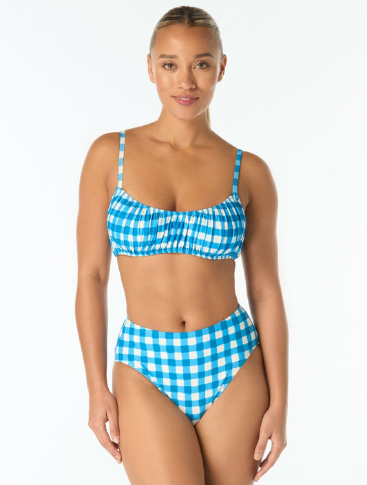 kate spade new york Shirred Bralette Bikini Top - Gingham - Beach2Ocean