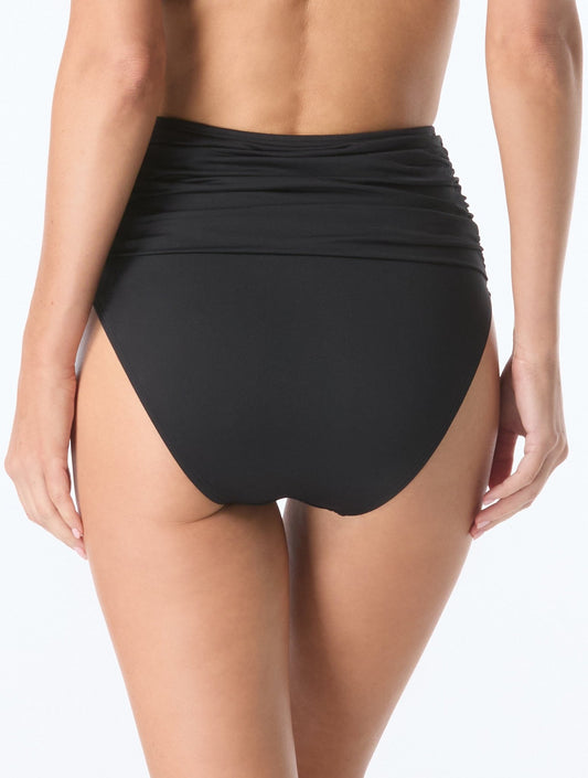 Kate Spade Shirred High Waist Bikini Bottom - Rosette Solids - Beach2Ocean