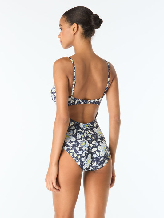 Kate Spade Underwire Ruched One Piece Swimsuit - Pretty Paisley - Beach2Ocean