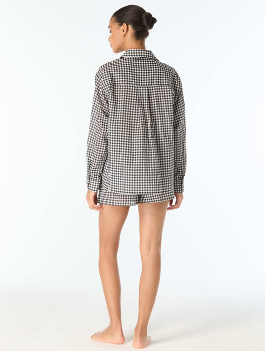 Michael Kors Textured Cover Up Shirt - Boho Gingham - Beach2Ocean
