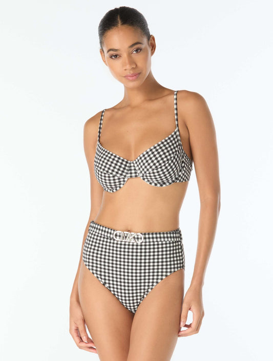 Michael Kors Underwire Textured Bikini Top - Boho Gingham - Beach2Ocean